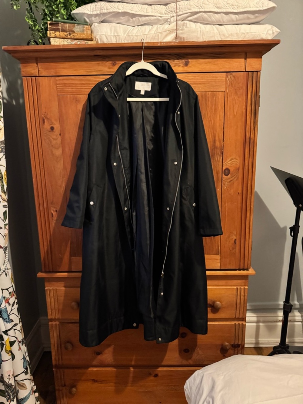 Black Long Raincoat Jacket - Woman Within